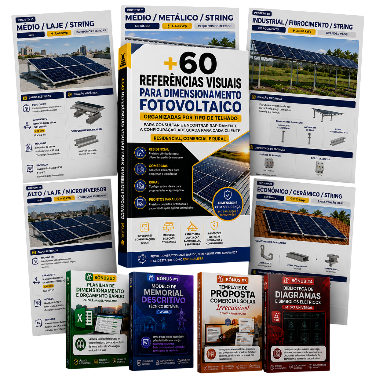 +60 Referências Visuais de Projetos Solares Prontos e Padronizados
